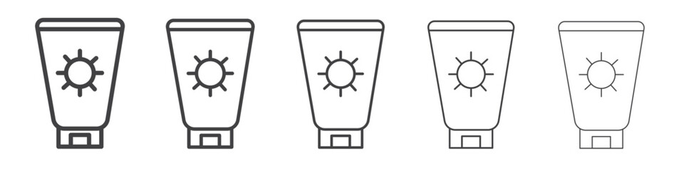 sunscreen icon flat thin illustration symbol