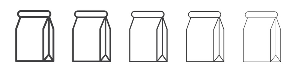 take away bag icon flat thin illustration symbol