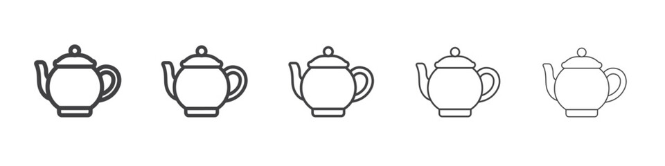 tea pot icon flat thin illustration symbol
