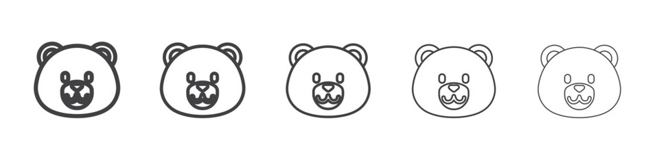 teddy icon flat thin illustration symbol