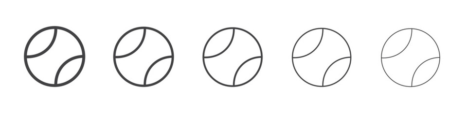 tennis ball icon flat thin illustration symbol