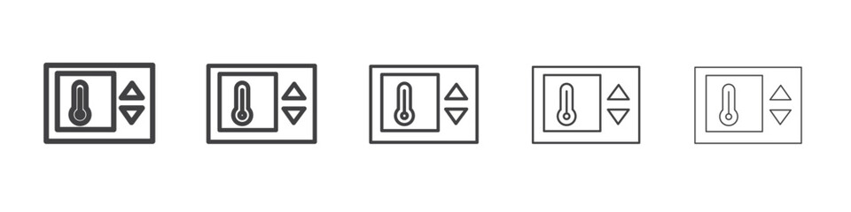 thermostat icon flat thin illustration symbol