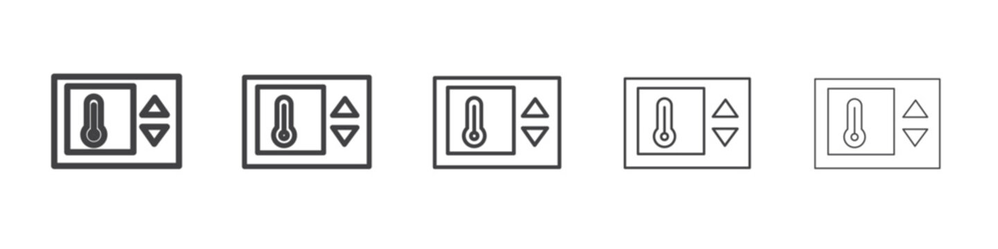 thermostat icon flat thin illustration symbol