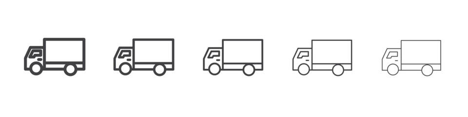 truck icon flat thin illustration symbol