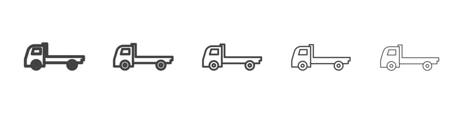 truck icon flat thin illustration symbol