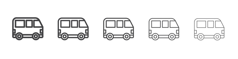 van icon flat thin illustration symbol