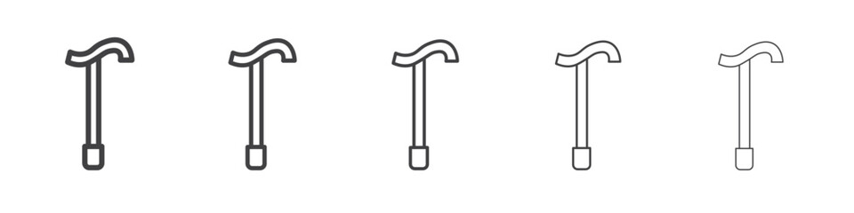 walking stick icon flat thin illustration symbol