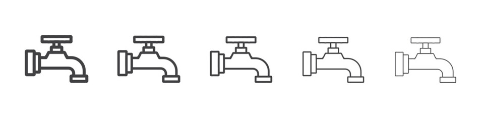 water tap icon flat thin illustration symbol