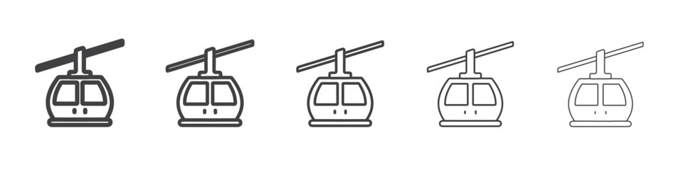 zip line car icon flat thin illustration symbol
