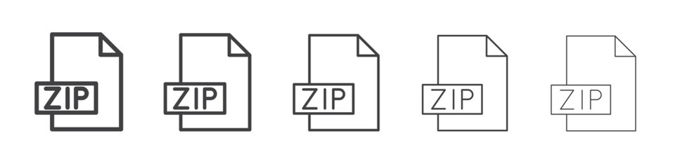 zip file icon flat thin illustration symbol