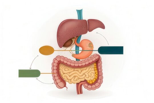 Human Digestive System Anatomy Illustration