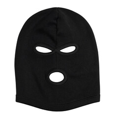  Folded Black Balaclava with Seam Detailing, winter headgear isolated on transparent background&rdquo;