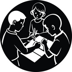 the children are drawing.