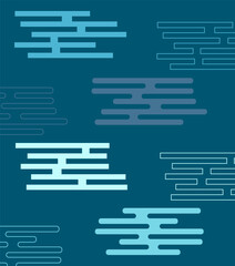 Simple geometric clouds vector illustration. Traditional chinese or japanese decorative motifs.