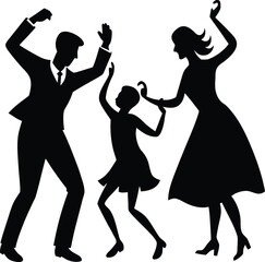 silhouettes of dancing people
