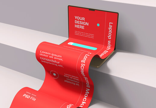 Laptop Screen Scroll Mockup