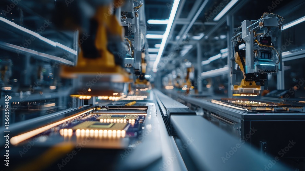Poster automated electronics assembly line