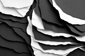 Ripped black and white paper edges background. Texture Of Crumpled White Paper. Textured Paper. Blank Sheet of Paper