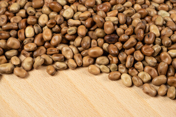 Horse Garden Beans Vicia Faba on Wooden Background