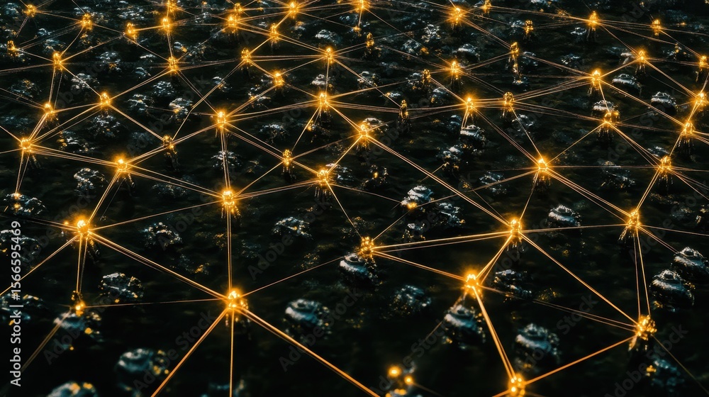 Poster Abstract Network Connection with Bright Nodes and Dark Background