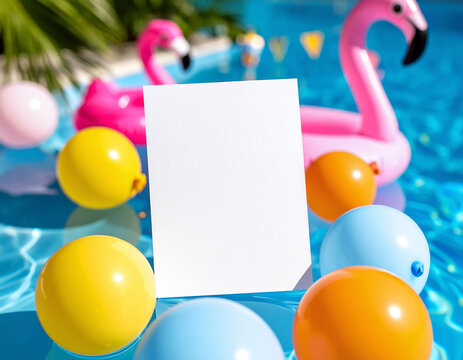 Pool Party Invitation Design – Summer Event Flyer Template