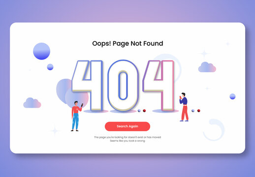 Modern Typographic 404 Error Page Design