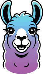 Fototapeta premium llama head and upper neck art design illustration premium quality