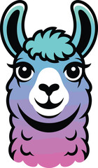 Obraz premium llama head and upper neck art design illustration premium quality