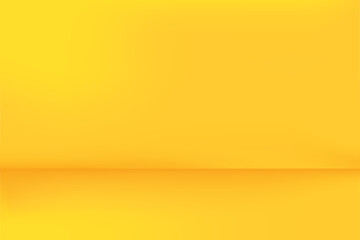 Yellow studio background. Empty room or space for product, backdrop and presentation