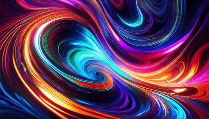 Fototapeta premium abstract swirling neon paint digital art background