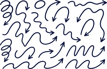 : Hand-Drawn Spiral & Curved Arrows – Swirl Doodles, Loops, and Freeform Pointers for Graphic Design 