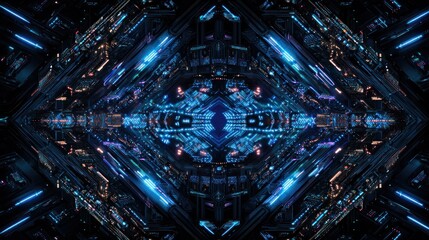 Abstract glowing futuristic structures
