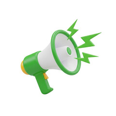 3d green megaphone