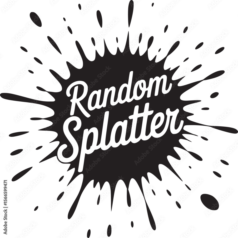 Poster random splatter graphic design element for creative projects and artistic backgrounds in black and w