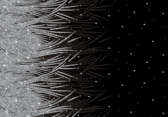 illustration beautiful glass grass pattern on black, beautiful texture background 