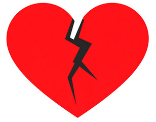 Broken Heart Symbol in Grunge Style 