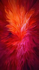 A bold digital painting of a phoenix rising from flames