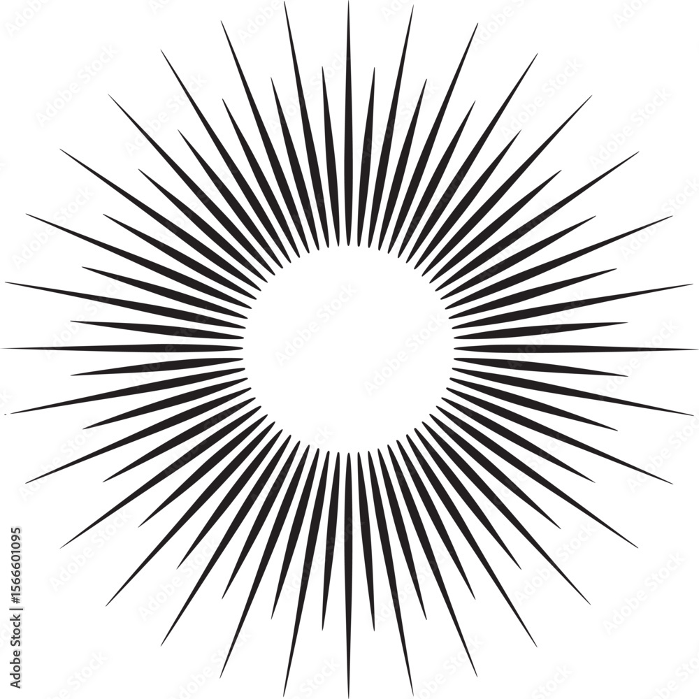 Poster sunburst vector graphic design element black and white radial lines rays burst explosion starburst b