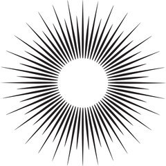 Obraz premium Sunburst vector graphic design element black and white radial lines rays burst explosion starburst background on transparent background