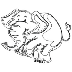 Simple and elegant elephant line art illustration in vector format. Perfect for coloring books, kids' worksheets, educational printables, and animal-themed projects.