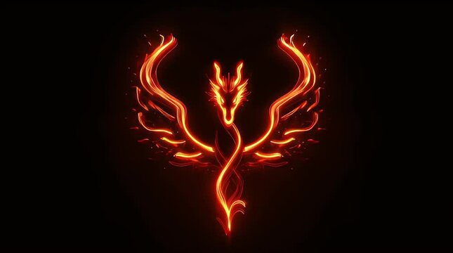 炎の不死鳥（フェニックス）の抽象的なアニメーション｜Abstract animation of a fiery phoenix
