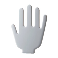 Obraz premium 3D human hand isolated on PNG background with palm and five fingers up, a versatile icon symbolizing help or a stop gesture for medical and business concepts
