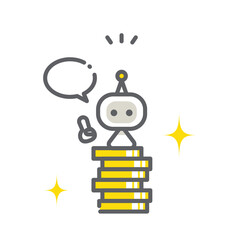 AI that gives financial advice: simple and stylish line drawing illustration