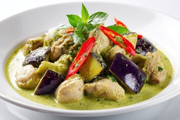 Thai Green Curry with Chicken and Eggplant