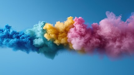 Fototapeta premium A colorful cloud of smoke is suspended in the air