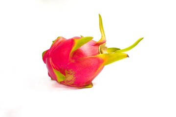 Fresh dragon fruit arranged on a white background.