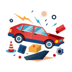 Naklejka premium vector illustration of a car
