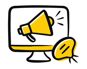 Online creative business. Vector illustration for a web banner, social media banner, and marketing materials.