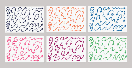 Complete Hand-Drawn Arrows Doodle Bundle &ndash; 6 Creative Sets of Swirls, Scribbles, Curves, and Pointers