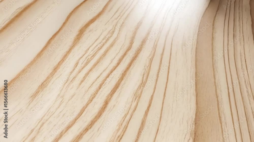 Poster light brown wooden surface with natural wavy grain pattern illuminated with soft white light creatin